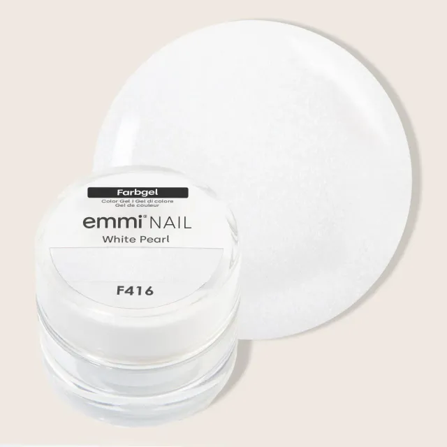 Emmi-Nail White Pearl F416 farvegel hvid 5 ml UV