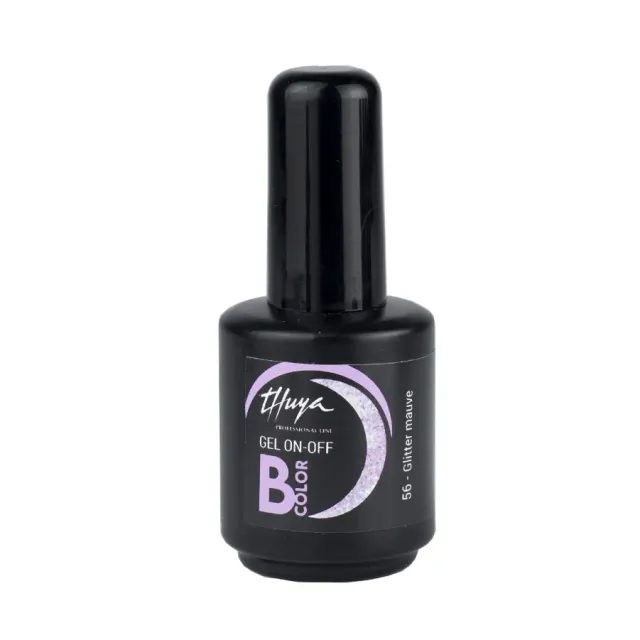Evolution Gel B-Color No 56 Glitter Mauve gel neglelak mørk