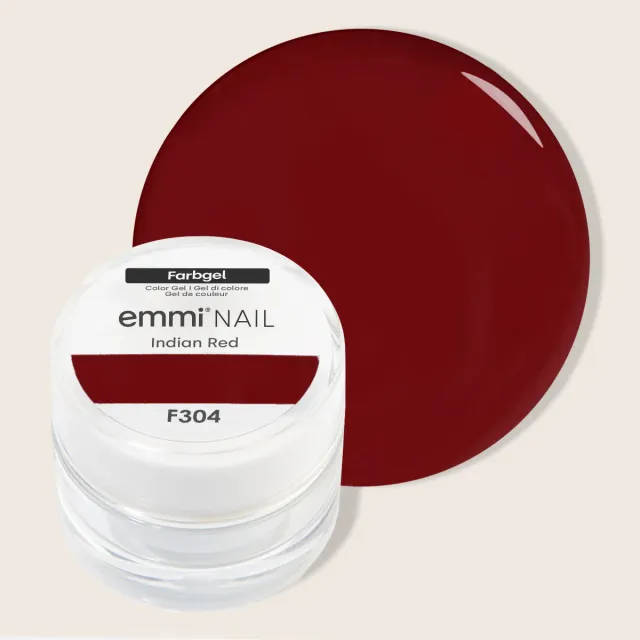 Emmi-Nail Indian Red F304 farvegel 5 ml rød