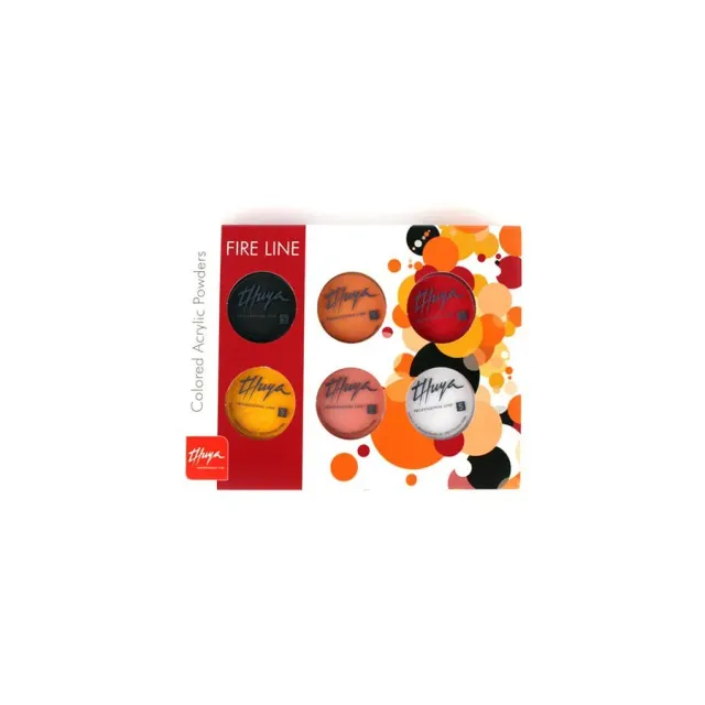 Evolution Gel Fire Line Kit akrylpulver 6x5g mat rød-orange
