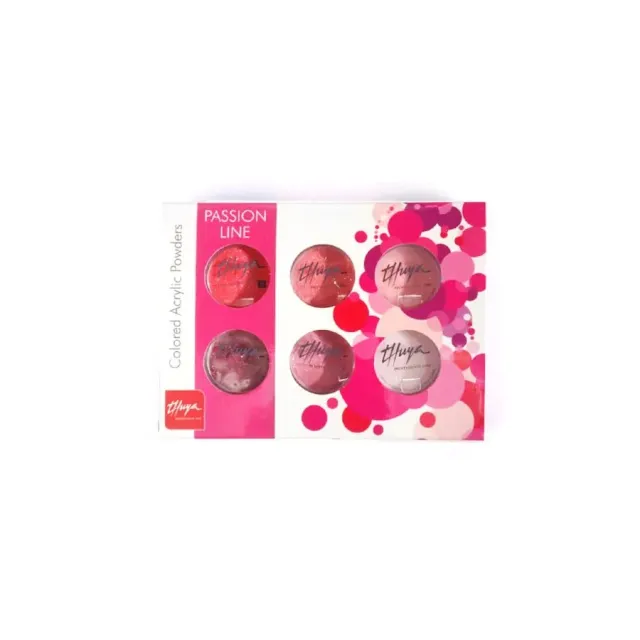 Evolution Gel Passion Line akrylpulver sæt 6x5g pink lilla
