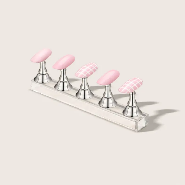 Emmi-Nail tipholder sølv til øvetips 5 stk