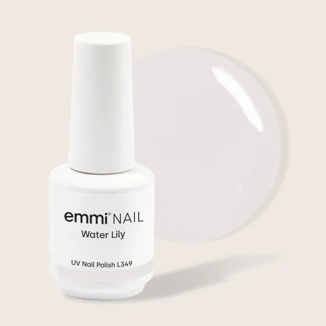Emmi-Nail Shellac Water Lily L349 UV-lak 15 ml hvid glitter
