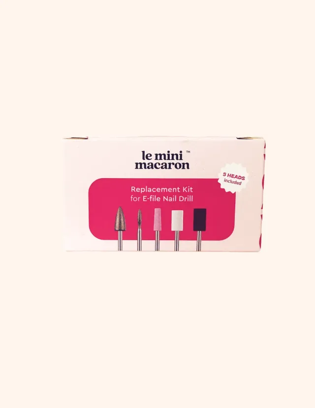 Le Mini Macaron E-File Nail Drill erstatningssæt 9 hoveder