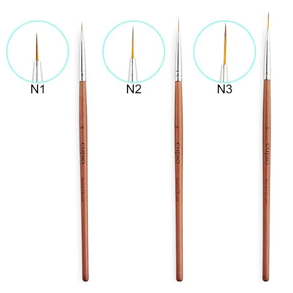 Cupio Nordic nail art penselsæt 3 stk tynd